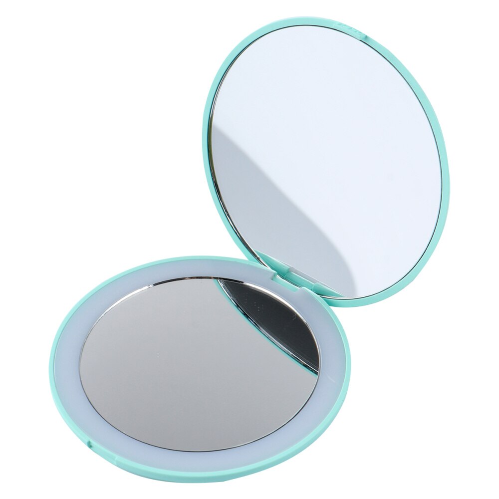 Miroir de maquillage grossissant Portable 10x Mini LED miroir rond miroir de voyage