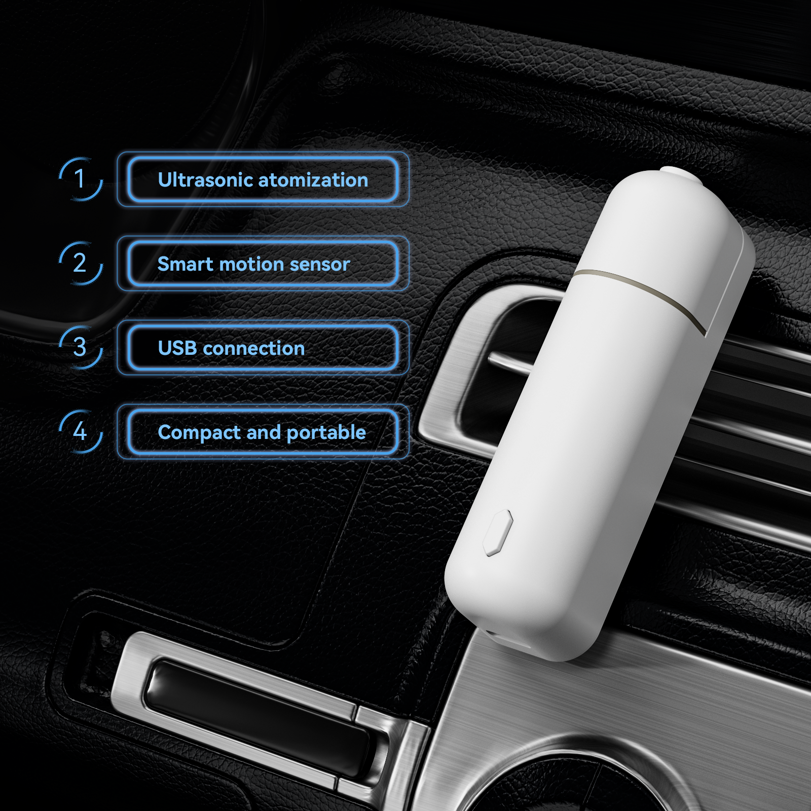 HIINST Car Aroma Diffuser Mini USB Rechargeable Scent Machine Fragrance Oil Car Air Freshener Essential Oil Diffuser Vent Clip