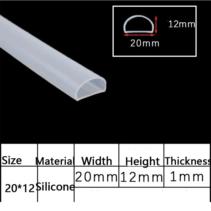 2-10M D Shape Silicone Rubber Sealing Strip Semi Circle Hollow High Temperature Self Adhesive Door Window Sound Insulating Strip: MULTI / 10M