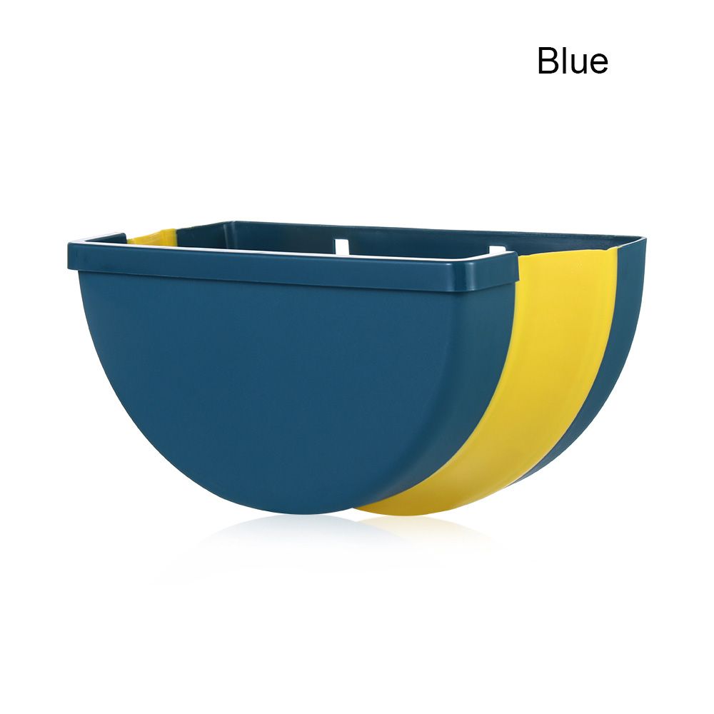Kitchen Trash Can Useful Wall Mounted Bracket Organizer Car Garbage Bin Office Wastebaskets Foldable Storage Bins: blue