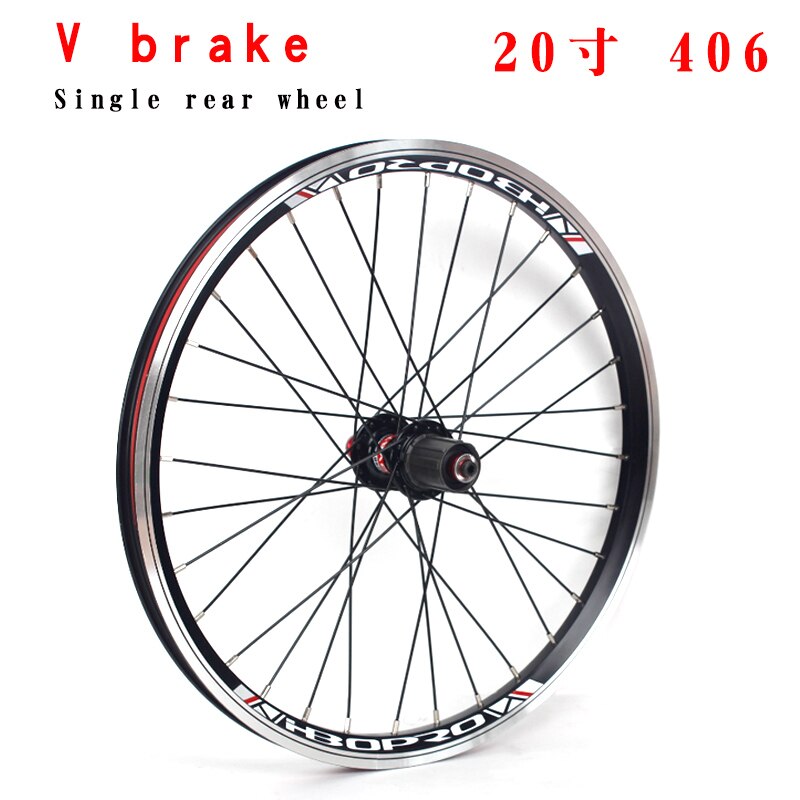 Mountain bike wheel set 20 inch 406 451 V brake disc brake double layer aluminum alloy 2 bearing 7-10 speed 32 hole wheel set