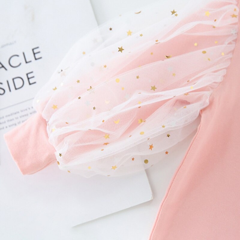 Kids Baby Girl Tops Autumn Blouse Cotton Puff T-Shirt Long Sleeve Shirt Lovely Princess Toddler Baby Clothes Sets