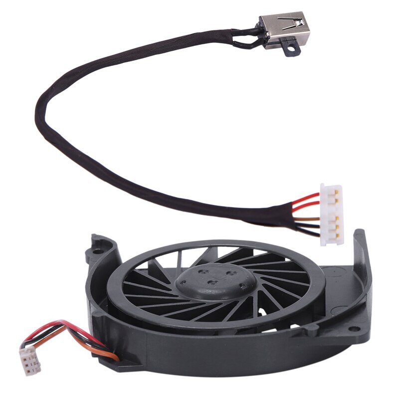 1 Pcs Dc Power Jack Harness Kabel &amp; 1 Pcs Top Cpu Cooling Fan Notebook Koeler Radiator