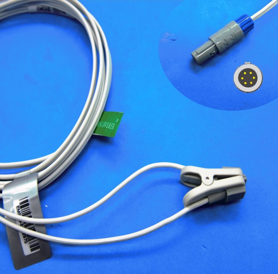 Capteur spo2 d'agrafe de doigt adulte d'awt de câble Long pour le moniteur patient de zondan ZD120: child ear clip