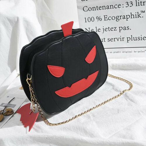 Bolso bandolera de calabaza para Halloween, bolso de mano para mujer, bolso de mano con truco o trato, pequeño Diablo, bandolera de hombro, bolsa de dulces para chicas: A