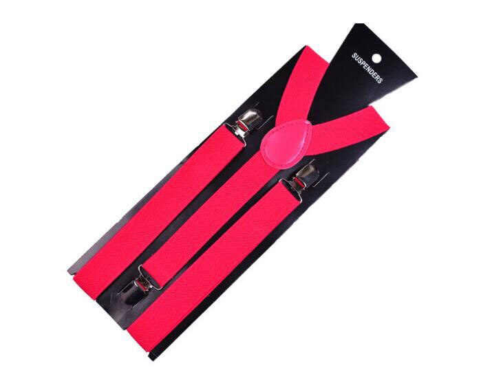 20 couleur élastique en cuir bretelles hommes 3 Clips bretelles Vintage hommes femmes jarretelle pour pantalon de mariage bretelles pour jupe: Plum red