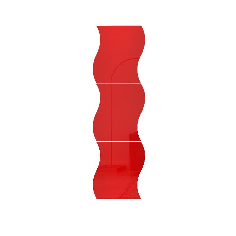 6 teile/los 3D Gespiegelt Aufkleber Dekorative Acryl Spiegel Welle bilden Zauberstab Aufkleber Wohnzimmer Schlafzimmer Umkleidekabine Kunst Wohnkultur: verrotten