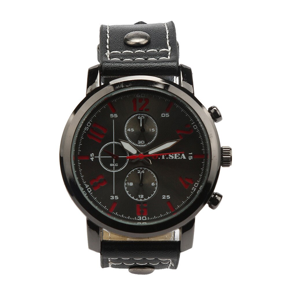 Kvarts mænds ure top brand luksus mandlig kronograf sport herre armbåndsur hodinky relogio masculino: D046- sorte