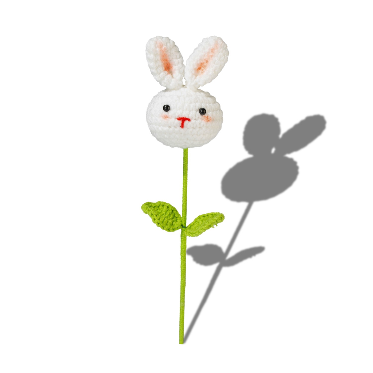 Fin virkad blombukett kanin stickblommor söt stickad bukett virkade vävda blommor heminredning: Svart