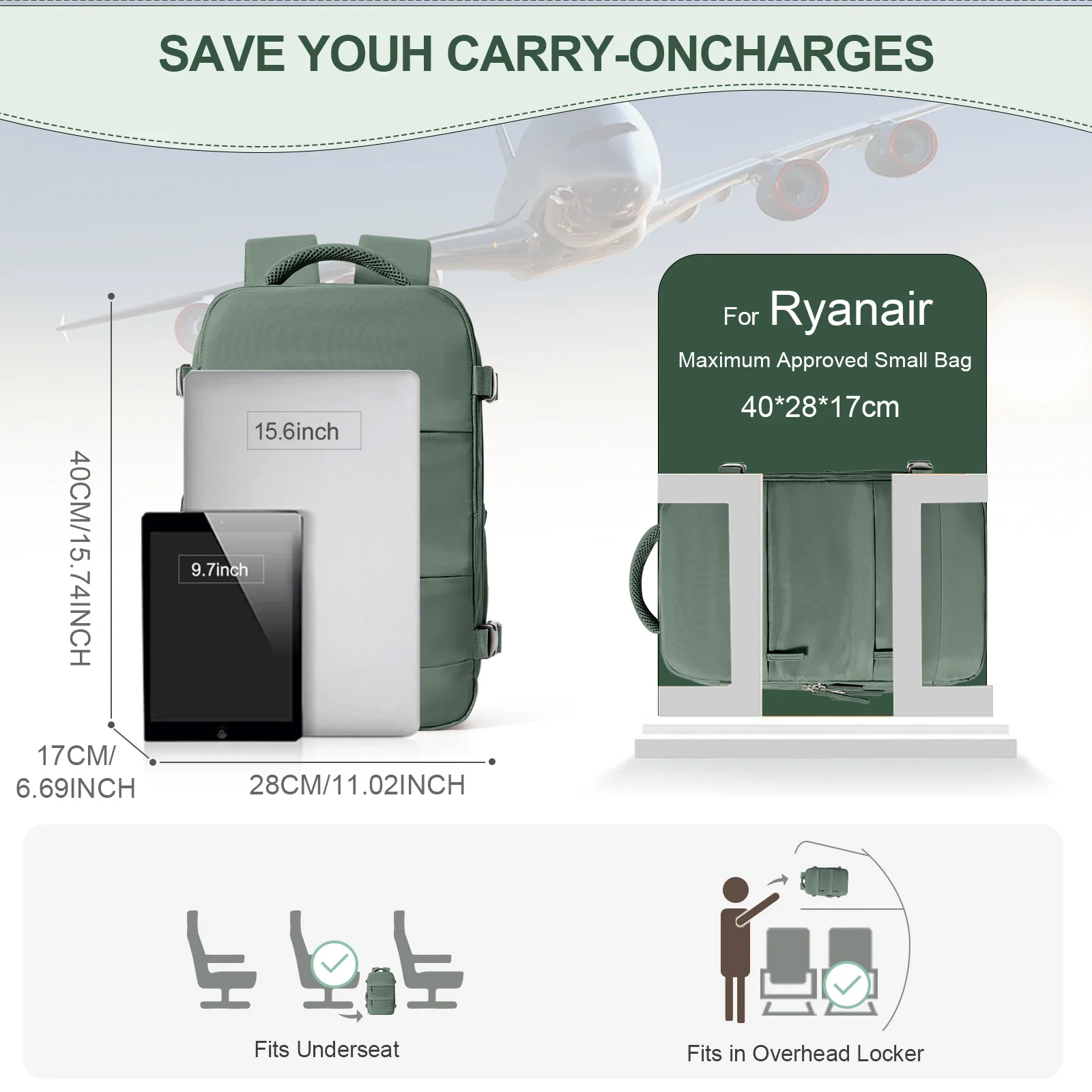 Ryanair mochila 40x20x25 cabine saco de viagem mochila para homens mulheres bagagem de mão lazer portátil mochila para viaje cabina