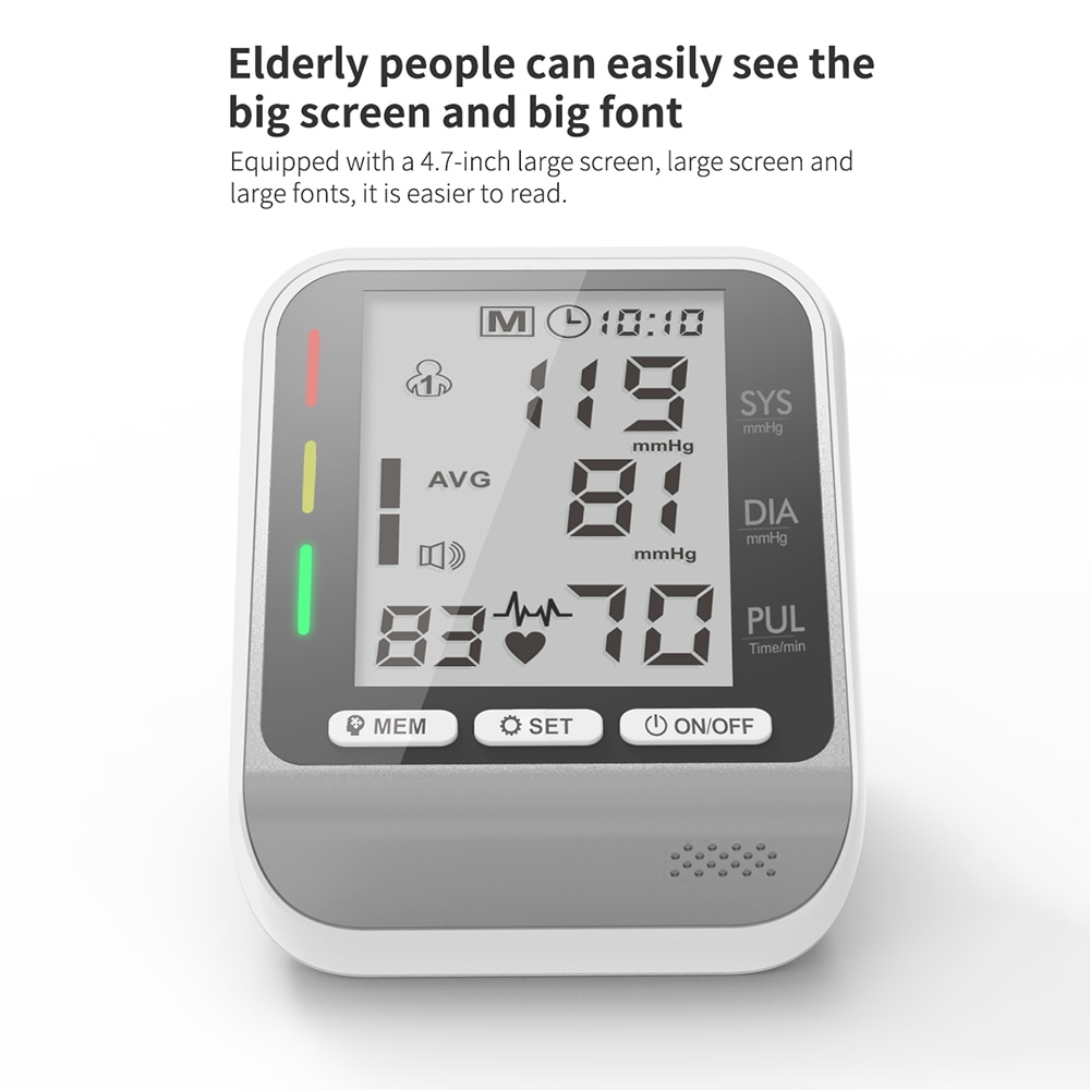 Pols/Arm Bloeddrukmeter Lcd Digitale Pulseheart Beat Rate Meter Apparaat Apparatuur Tonometer Bp Mini Bloeddrukmeter