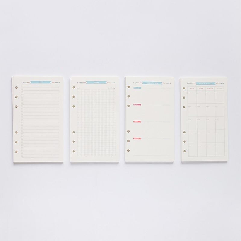 6 Gaten Refill Innerlijke Papier Dagboek Week Maand Planner Voor A5 Losse Blad Notebook