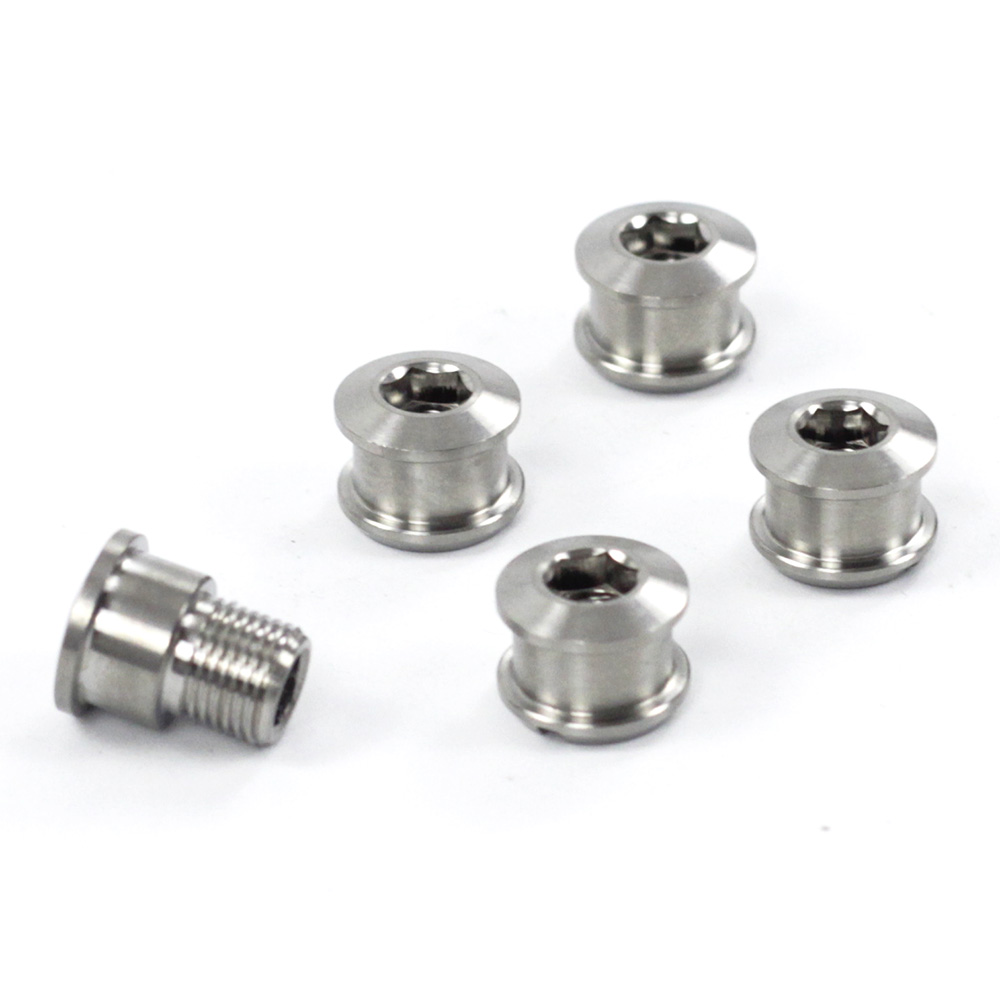 Aceoffice 5 pcs Fiets Kettingblad Bouten Titanium Kettingwiel Schroeven Moeren Voor Brompton Vouwfiets Fiets Onderdelen