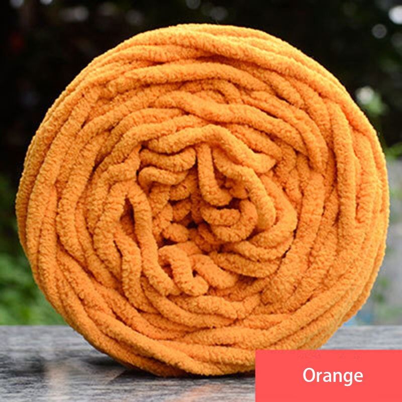 Diy Soft Breien Chunky Badstof Wol Bal Streng Sjaal Garen Pure Kleur Leuke 100G #80465: Orange