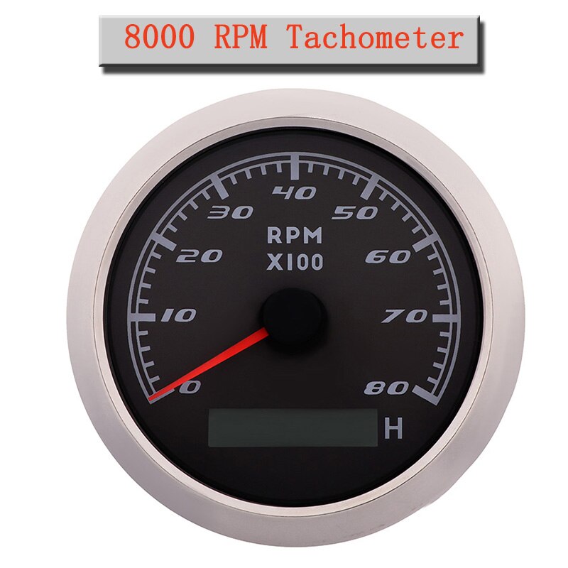 8000 RPM Drehzahlmesser 85 MM Tach Tachometer-lehre Mit Stunde Meter verrotten Hintergrundbeleuchtung Für Stiefel Auto Benzin Diesel- 12V 24V