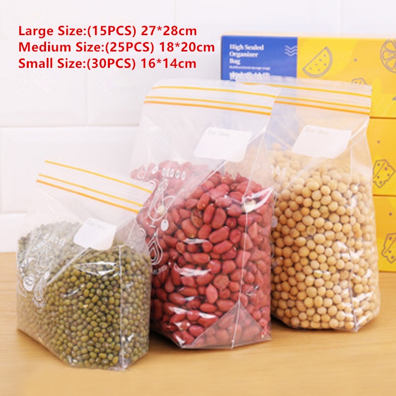 Self-Sealing General Food Bag With Box Transparent Food Preservation Bag Removable Fruit And Vegetable Snack Food Storage Bag