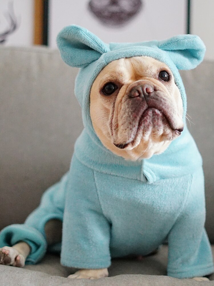 Ropa de invierno para perro Bulldog francés, sudaderas cálidas para cachorro, Chihuahua, Pug, Mono para mascotas, Disfraces para perros pequeños y medianos