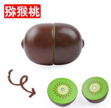 Montessori Educational Toy wooden kitchen toy fruit cutting avocado cut fruit toy house food toy Pretend Play Toy Christmas: kiwi fruit