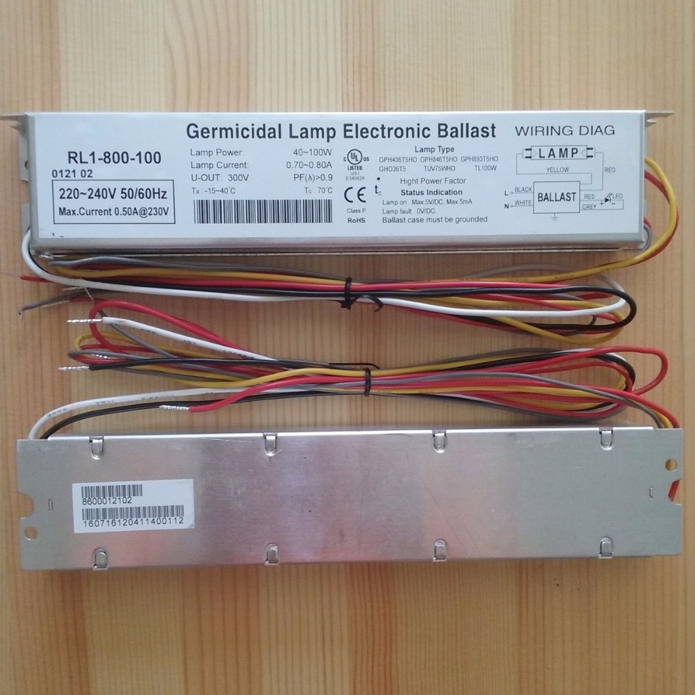 230V 95W Germicidal Lamp Electronic Ballasts UV Ballast IP64 RL1-800-100 UL CE Certificates for UV Lamps