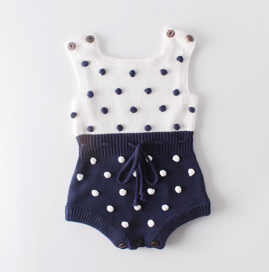 Baby Body Lente Baby Jongens Kleding Trui Handgemaakte Prom Peuter Meisjes Bodysuits Knit Bodysuits Baby Meisje Kleding: 82037 White Blue / 24M