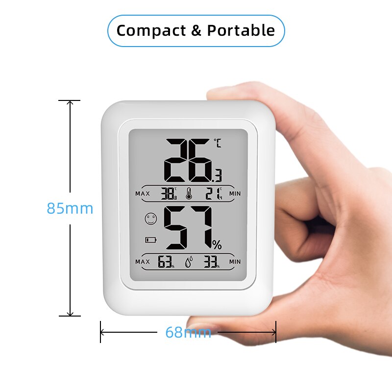 FABISENS – Mini thermomètre numérique et hygromètre, capteur de température et humidité de la pièce intérieure, Station météo Portable