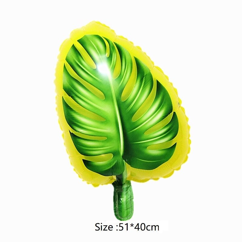 Desert plant cactus tree coconut tree green leaf balloon kid cartoon toy balloon tropical theme decoration aluminum foil balloon: 7