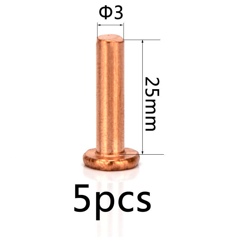 Remache de cabeza plana de latón M2.5-M3, M2.5, M3, remaches sólidos de cobre, sujetadores, longitud de perno de 3mm-25mm: PTT3x25x5