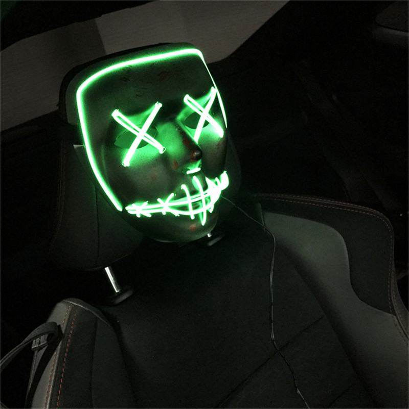 Motorfiets Gezichtsmasker LED Light Up Draad Maskers Gemodificeerde Beschermen LED Lichtgevende Maskers Voor Auto Motorfietsen 8 Kleuren