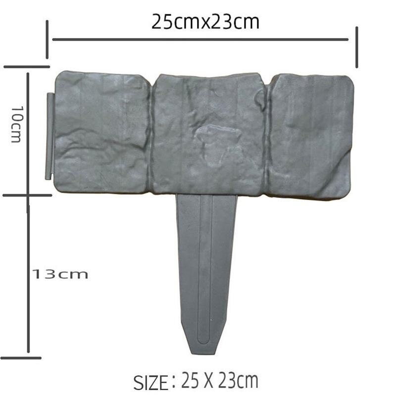 1/10/20pcs Grey Stone Effect Border Edging DIY Plastic Border Edging Lawn Landscape Decorative Garden Plant M7C8