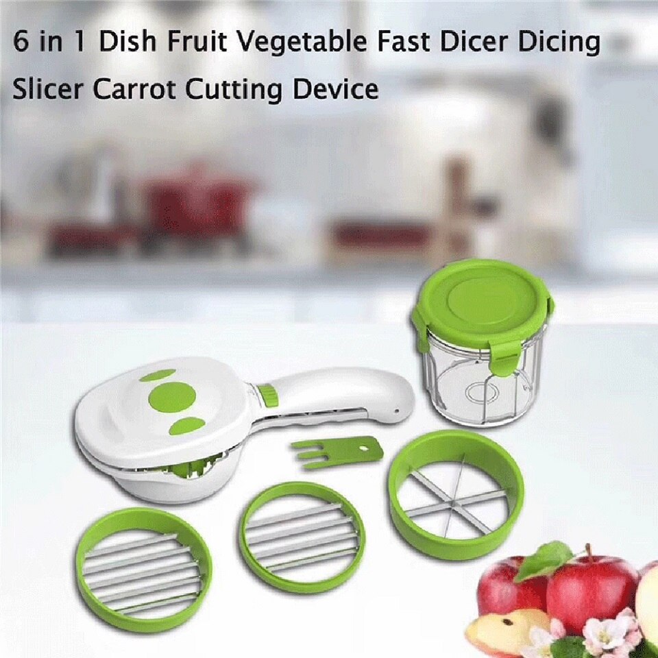 Nicer Quick Dicer Vegetable Cutter Set Stainless Steel Chopper Mandoline Slicer Carrot Potato Multifunctional Kitchen Tool