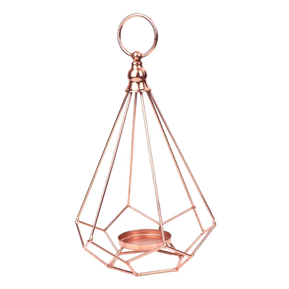 Bougeoir géométrique en fer, photophore, accessoires romantiques, Durable, décor pour mariages, événements et fêtes: Black