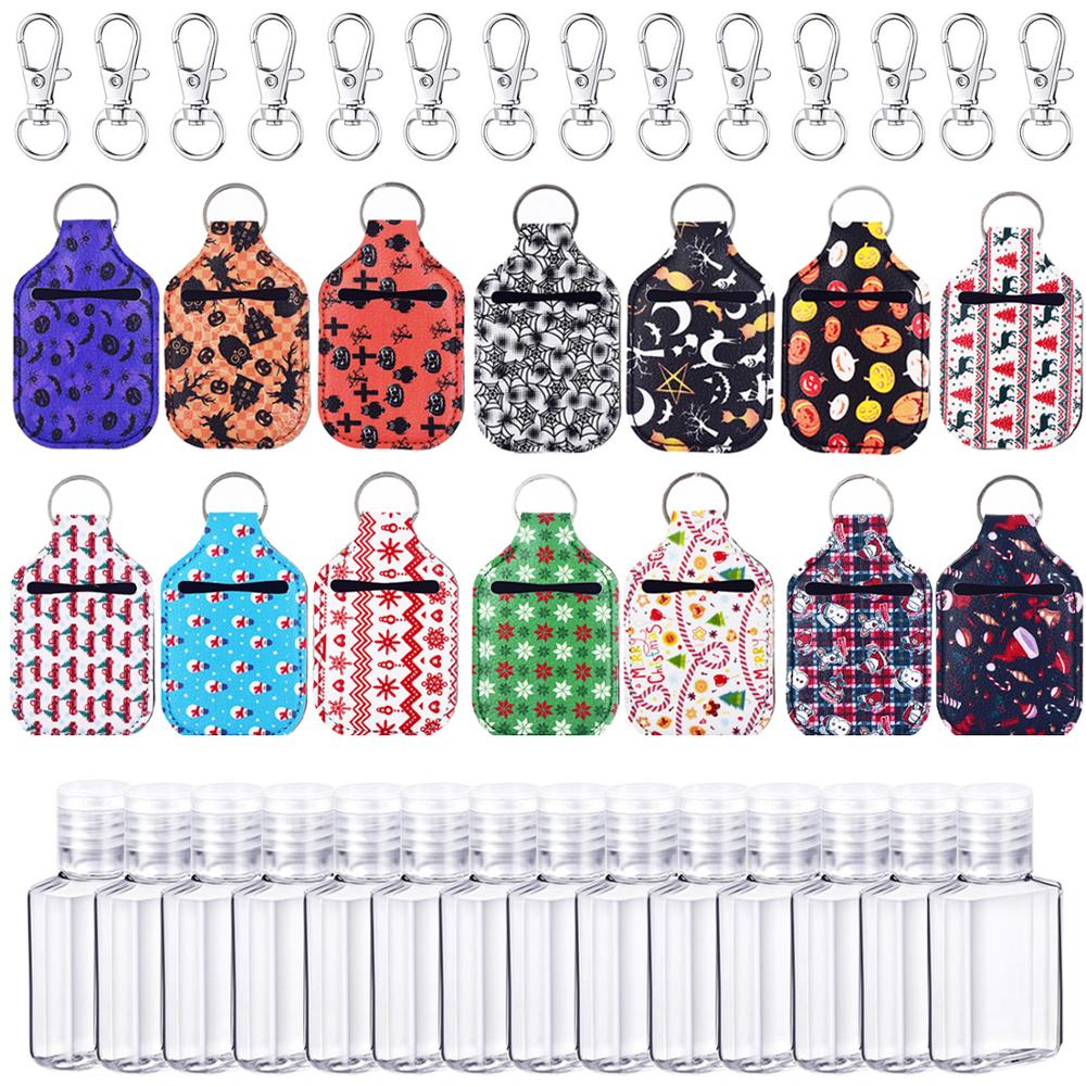 1Pcs Travel Neoprene Sanitizer Bottle Holder Bags with Keychain Hand Soap Bottle Holder Cover Reusable for 30ml Bottles