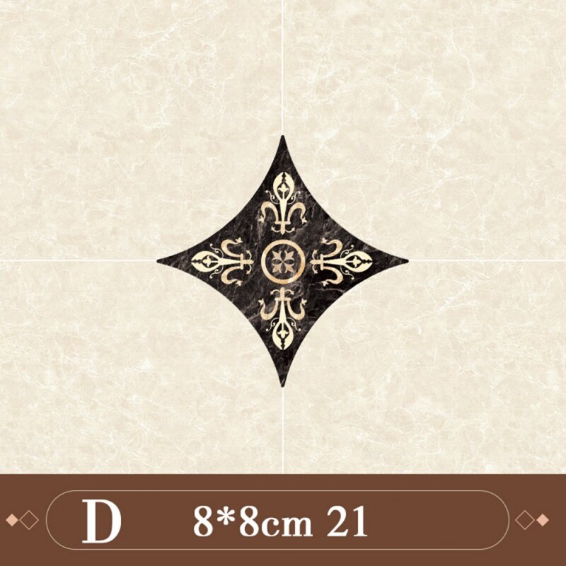21pcs Self Adhesive PVC Ceramic Tile Stickers Waterproof Wall Sticker Art Diagonal Floor Stickers Kitchen Decorative Sticker: D