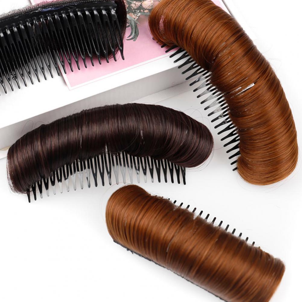 Cojín de peluca para mujer, peine de inserción de fibra de alta temperatura, estable y cómodo, almohadilla de pelo esponjoso Invisible
