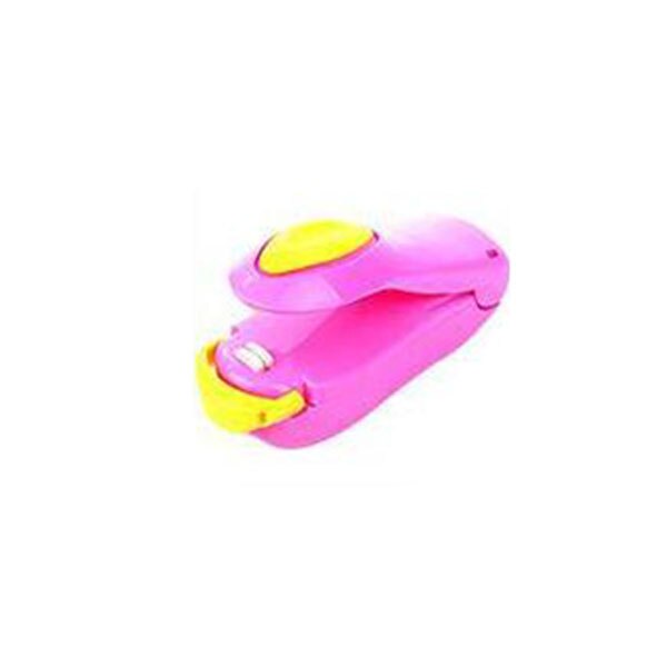 1PCS Electric Mini Sealing Machine Handheld Holder Heating Snack Sealing Machine Sealed Packaging Plastic Bag Sealed Food Bag: pink yellow