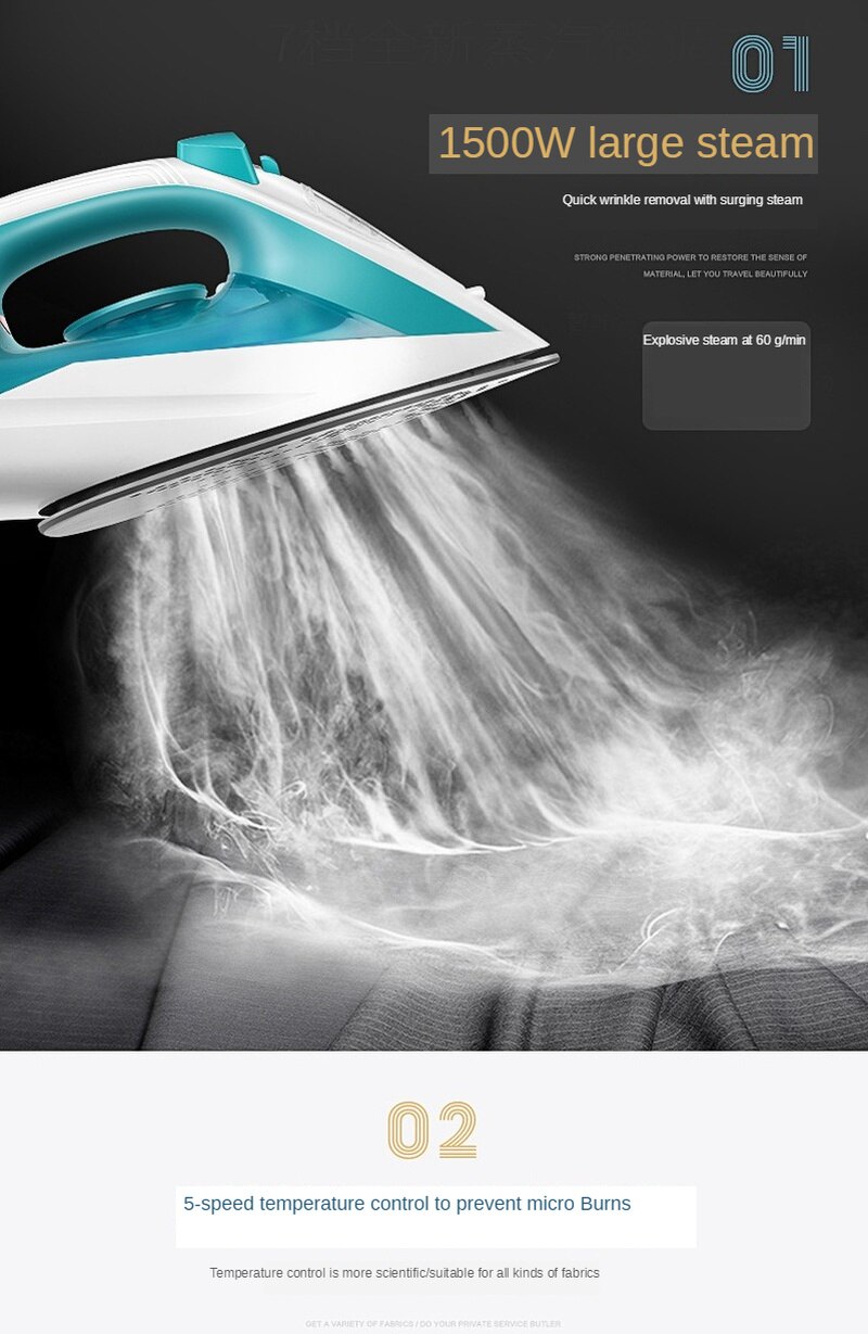 1500W przenośny mini elektryczny parownica robić odzieży żelazko parowe robić odzieży żelazko regulowane ceramiczne stopy żelazka robić prasowania Sonifer
