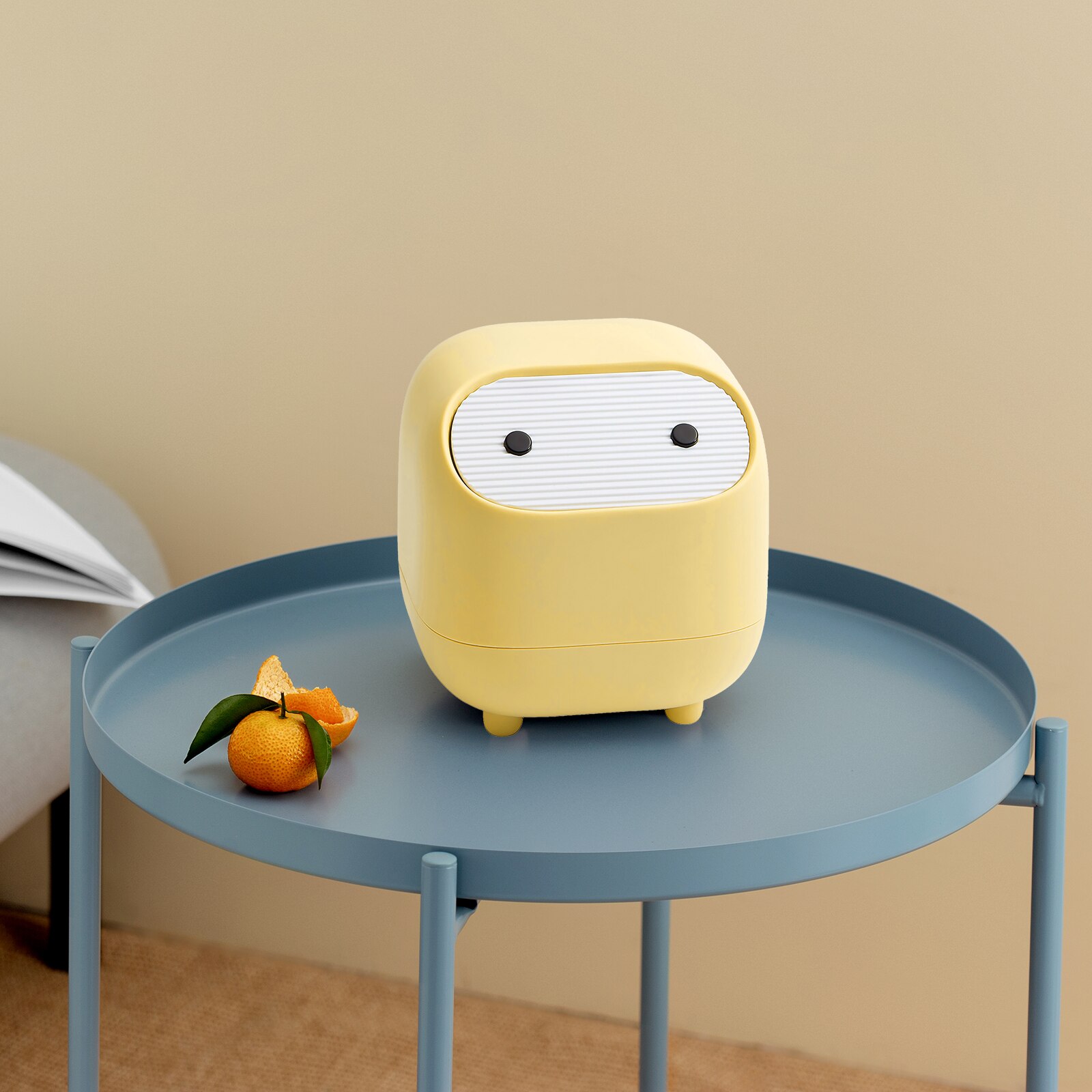 Cartoon Desktop Trash Can Plastic Dumpster Small Beautiful Trash Can Mini Waste Bins Office Kitchen Supplies