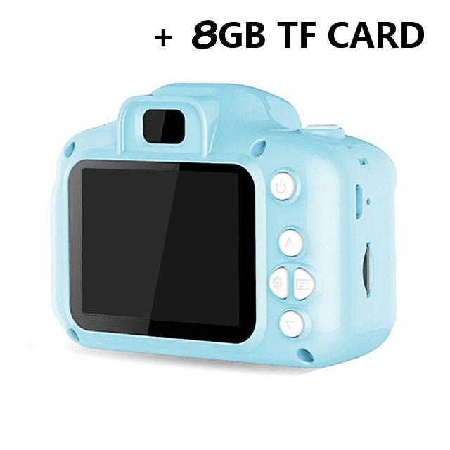 Kinderen Camera Mini Sd Video Smart Schieten Digitale Camera + 8Gb Geheugenkaart": blue