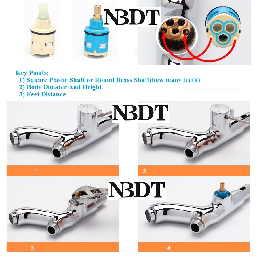 Shower Faucet 2 3 4 Ways Diverter Valve Cartridge Replacement Square Plastic Round Brass Shaft