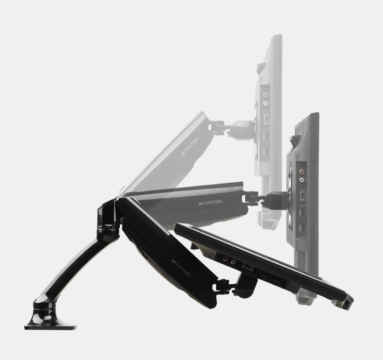 Loctek DLB502 Gas Spring Full Motion Desktop 10"-27" LCD LED Monitor Holder Arm Mount Bracket Loading 2-6.5kgs VESA 75/100mm