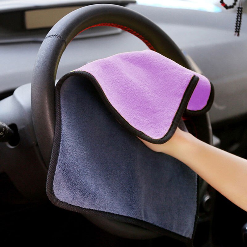 Chiffon en microfibre pour lavage de voiture, rose, violet, chiffon de séchage pour lavage de voiture, peluche, produits de nettoyage
