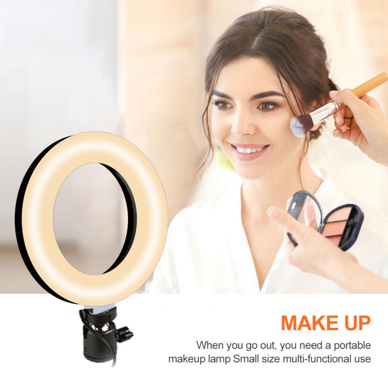 1Pcs Licht Invullen Ring-Vormige Verstelbare Vullen Licht Schoonheid Licht Flexibele Draagbare 3 Kleuren 10-Niveau Verstelbare helderheid Usb: Default Title