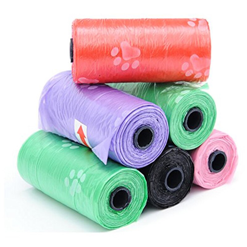 Print Pet Waste Paw Bag 15pcs/Roll Pet Waste Bag 6x2.5cm Strong Load-bearing DC156