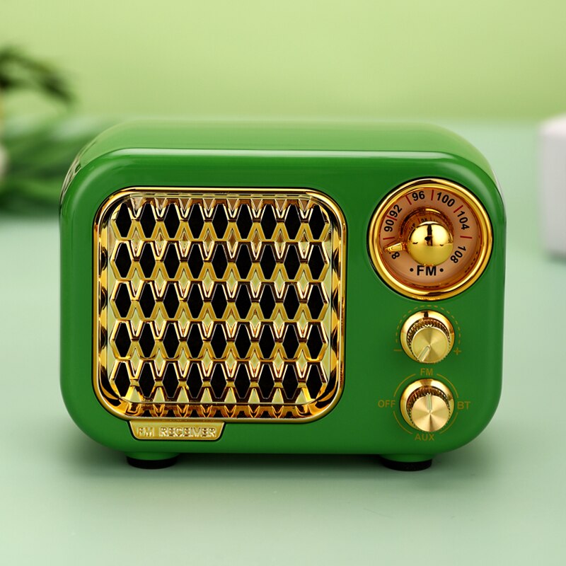 Retro Radio Digital Radio FM MP3 Digital Linternet Radio Portable FM Radio Mini Bluetooth Speaker Old Fashioned Classic Style: 928-green