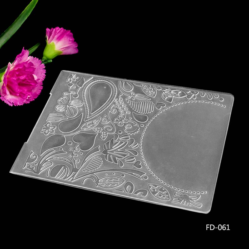 The Embossing Plate Scrapbook Circular DIY Paper Cutting Dies Scrapbooking Plastic Embossing Folder: FD-061
