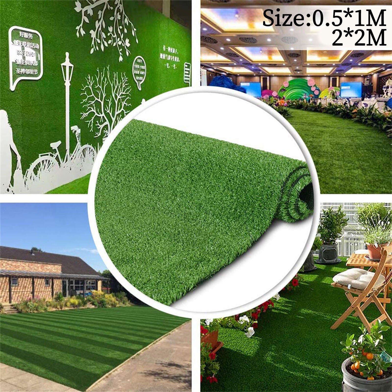 Alfombra de césped Artificial para exteriores, de plástico, para balcón, escuela, césped verde