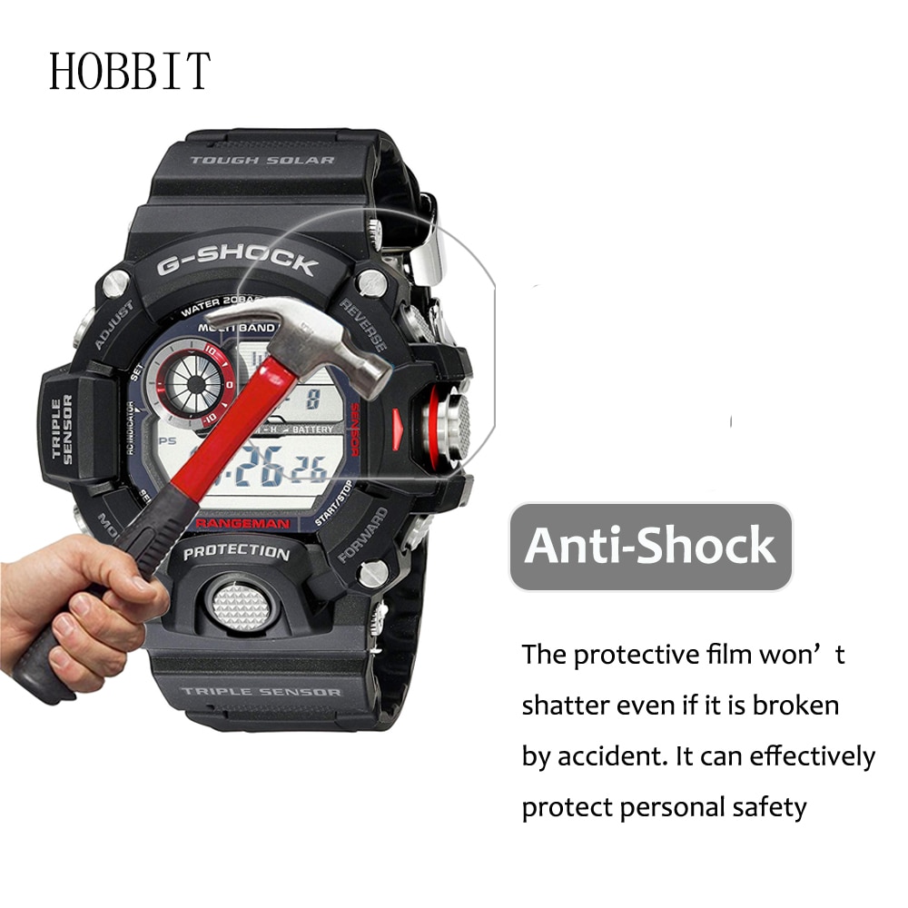 3 st för casio  gw9400 herrar gshock sportklocka skärmskyddsfilm för gw -9400-1cr gw -9400-3cr gw -9400j-1jf reporfolie