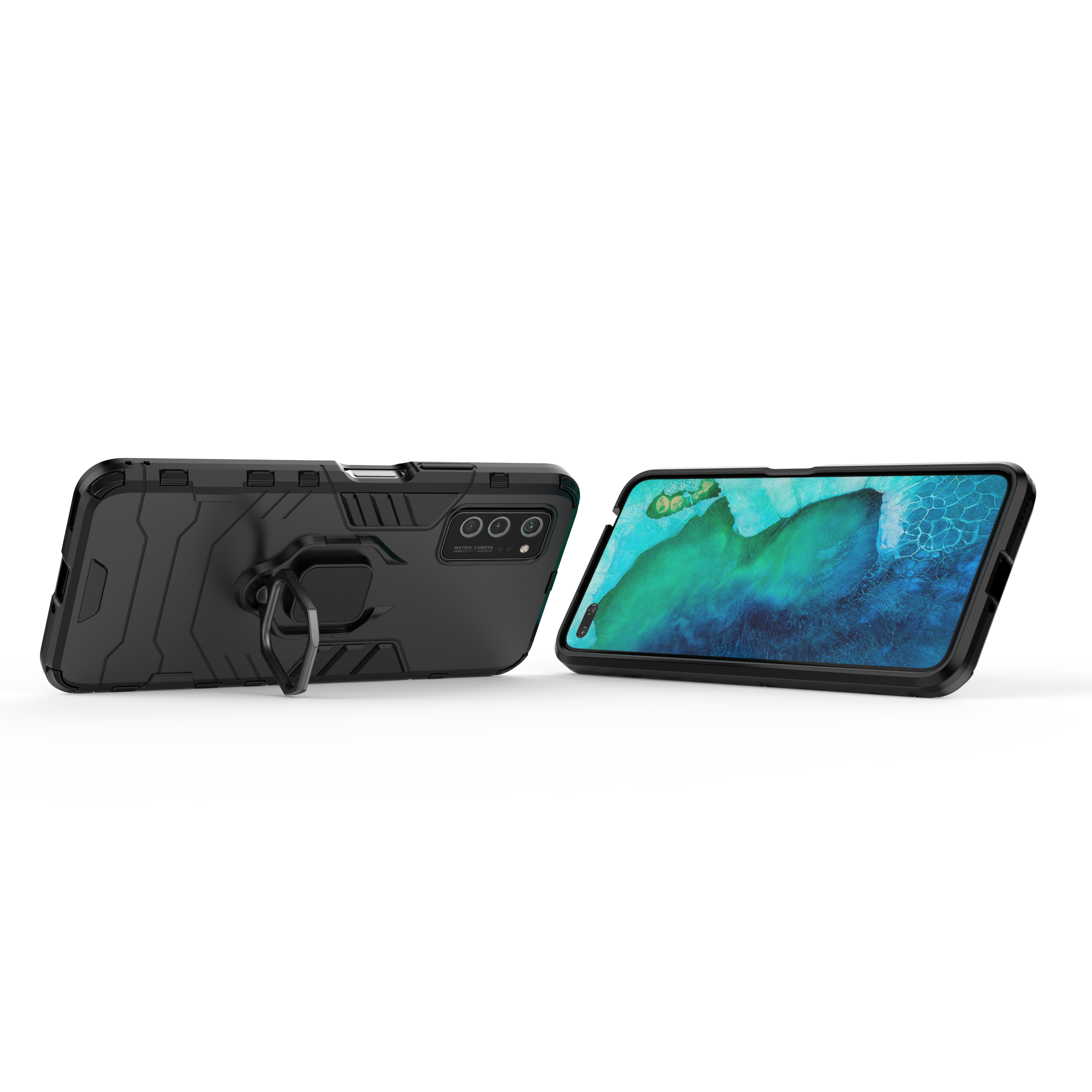Funda de armadura a prueba de golpes para Honor Play, 9A, 8A, 6T, 5T, 4, 4T, 3, 3E Lite, V40, V30, V20, V10 Pro, 4G, 5G, soporte de anillo de Metal