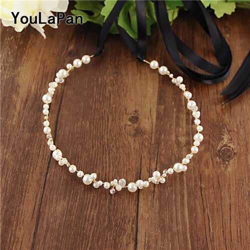 YouLaPan SH03-G Jeweled Bridal Belt Trim Crystal Wedding Ivory Sash Belt Ribbon Sash Belt Thin Bridal Crystal Belt for Bride: Black ribbon