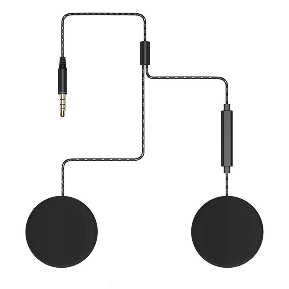 Bluetooth Motorhelm Headset Dual Speakers Gevlochten Oordopjes Platte Hoofdband Koptelefoon 3.5Mm Stereo Plug: Default Title